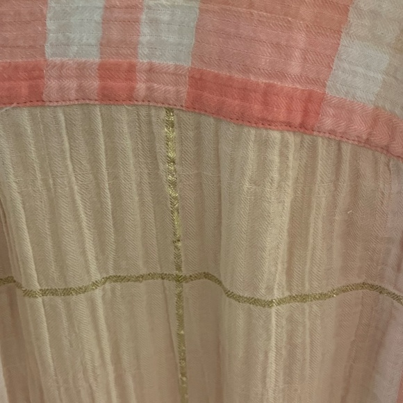 Holding Horses Anthropologie Textured Pink Plaid Blouse - Picture 4 of 4